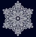 Vector Lace Snowflakes Seamless Pattern. Romantic Background.